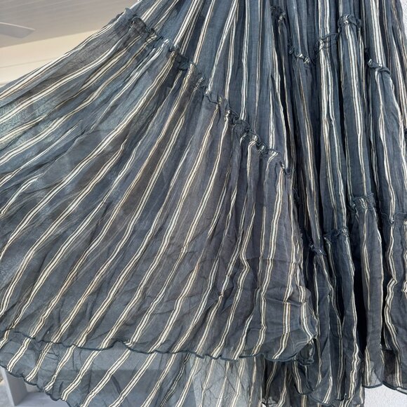 NWT Free People FP One Ember Striped Midi Skirt Green Small - Picture 6 of 11